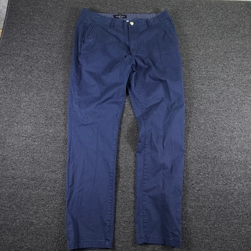 Nickel & Iron Chino Pants Mens 36x32 Navy Blue Stretch EUC